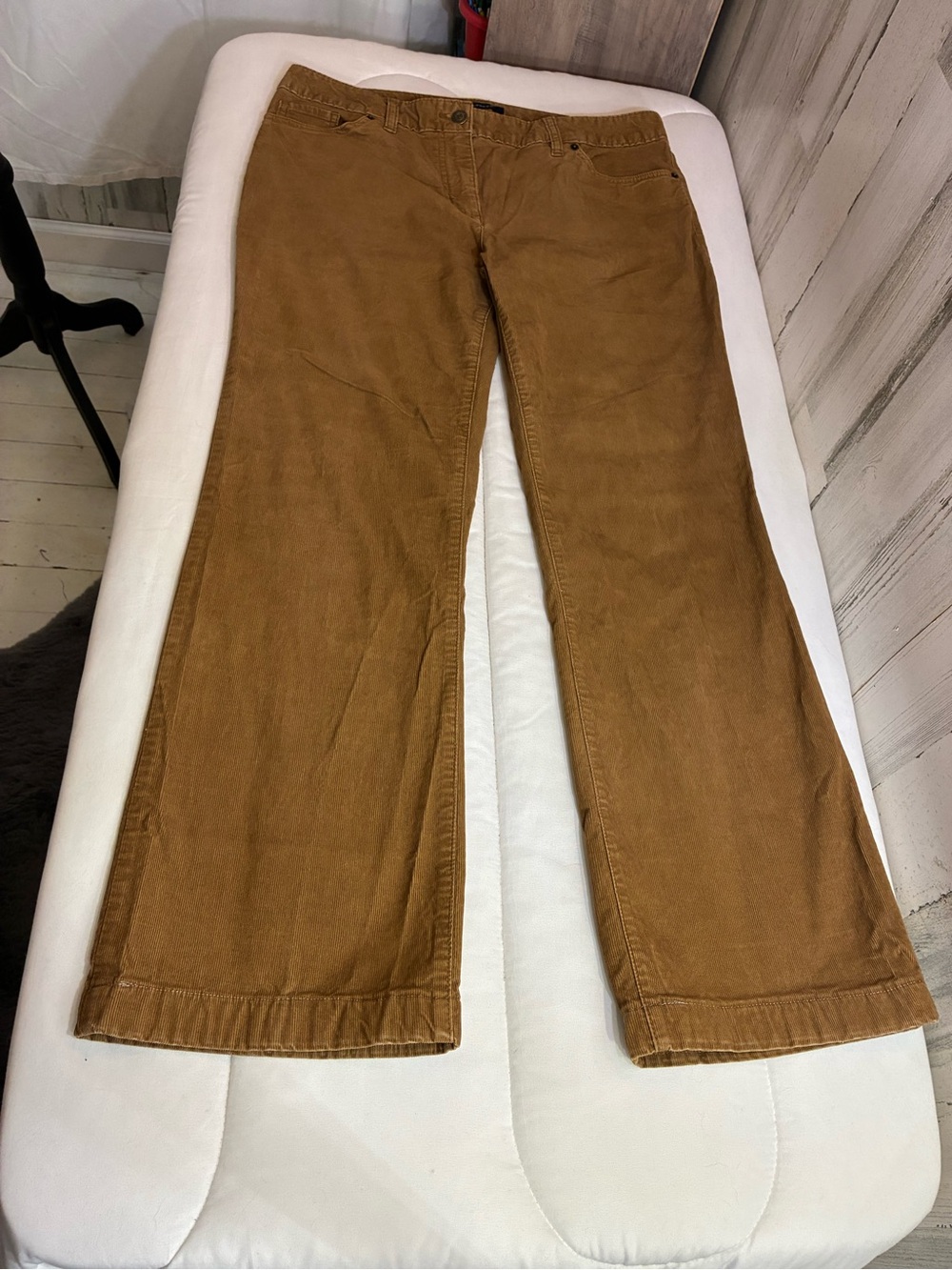 Lands' End Women's Wide-Leg Corduroy Jeans in Camel Brown